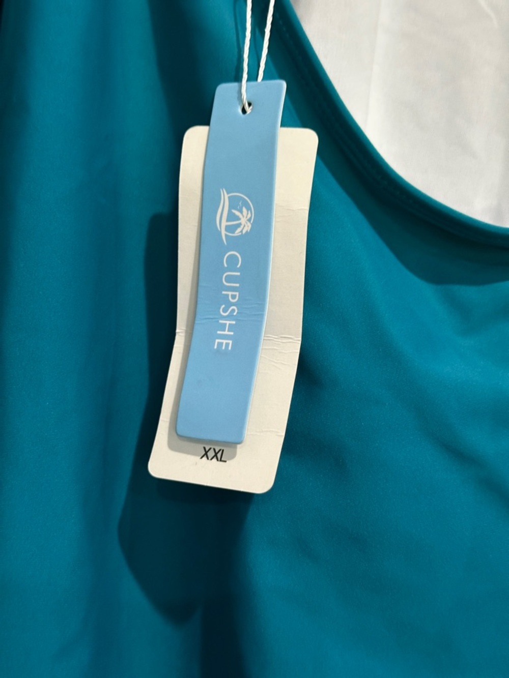 NWT Cupshe Embroidered Lace V Neck Teal One Piece Swimsuit XXL - Picture 5 of 10